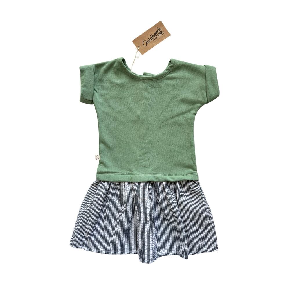 NWT Childhoods Seersucker Jersey Button Back Dress Size 4T